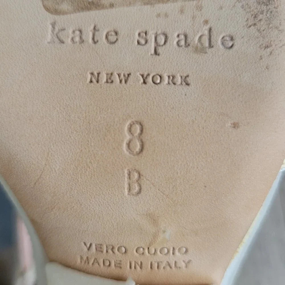 Kate Spade New York Cream Silk Wedges with Rose
